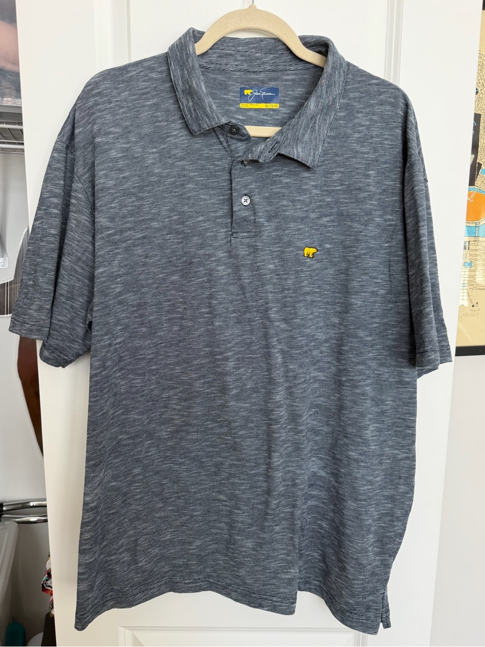 Jack Nicklaus Golf Polo Shirt Golden Bear Dark Gray Heathered Men’s Size XXL